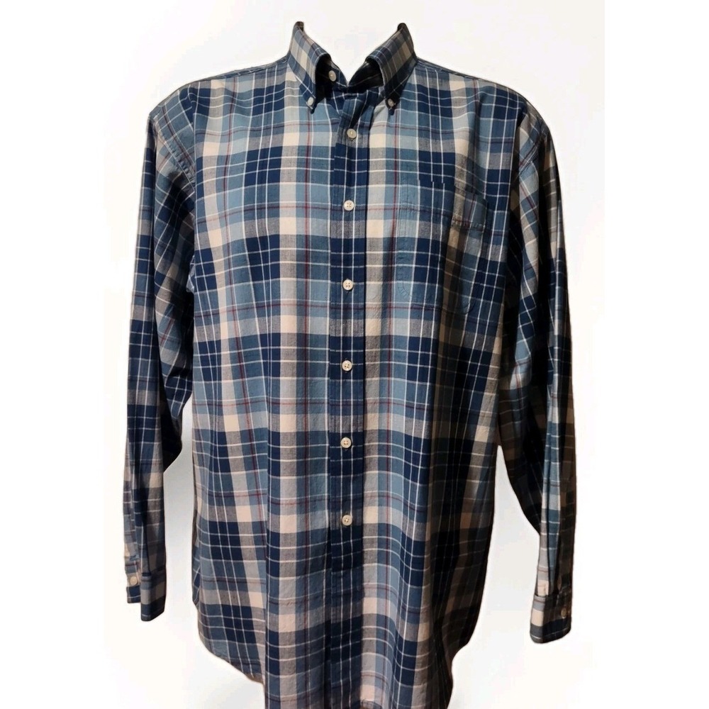 L.L. Bean Shirt Men's Size XL Collared  Long Sleeve Button Plaid  Preppy  Casual